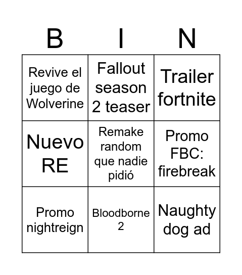 Bingo Card