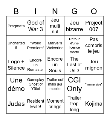 State of Play 2025 Bingo Card