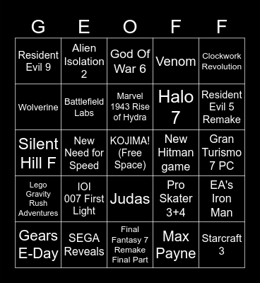 Summer Games Fest 2025 Bingo Card