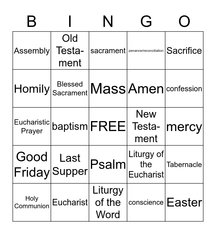 second half of year Bingo Card