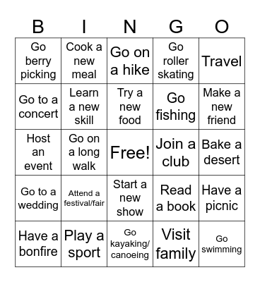 Yinghua Staff Summer Fun Bingo Card
