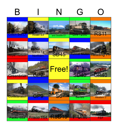 4-8-4 Northern- The Original Owners Bingo Card