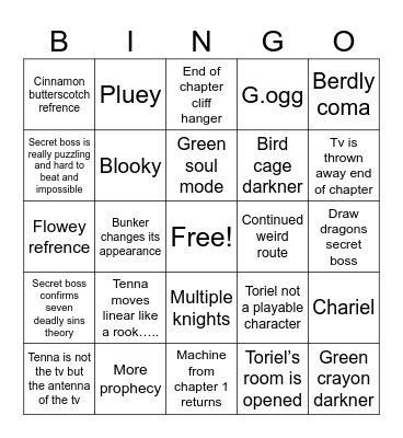 Chapter 3 Bingo Card