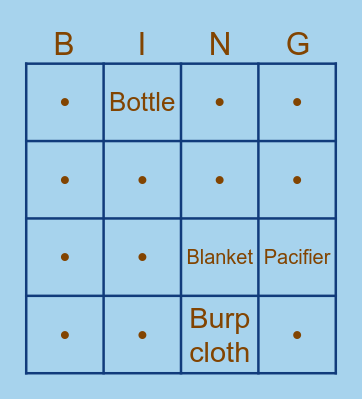 Ems Baby Shower Bingo Card