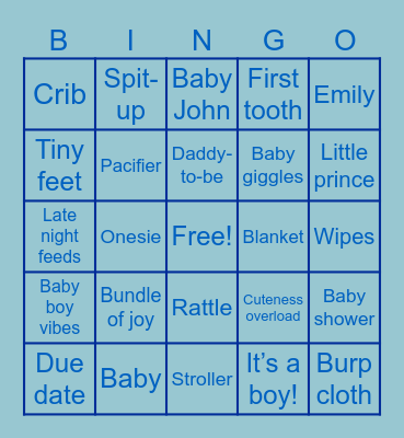 Ems Baby Shower! Bingo Card