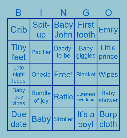 Ems Baby Shower! Bingo Card