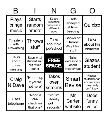 MR CARTER COMPUTER SCIENCE Bingo Card