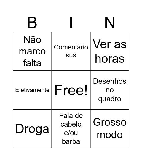 A.M.P BINGOOOO ÚLTIMA EDIÇÃOOO Bingo Card
