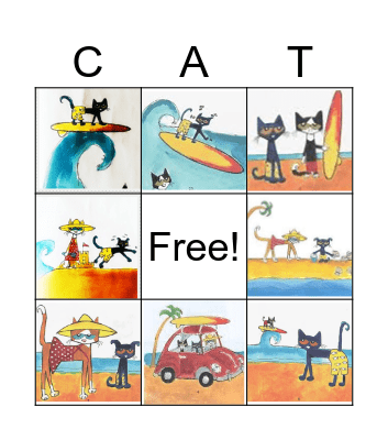Pete the Cat: Pete at the Beach Bingo Card