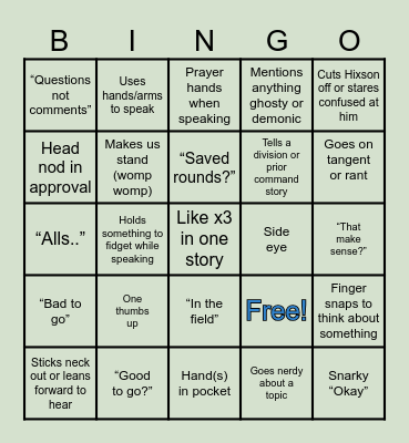 HM2 Gutierrez BINGO #2 Bingo Card