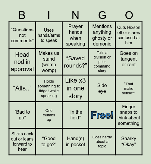 HM2 Gutierrez BINGO #2 Bingo Card