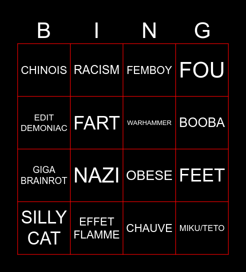 insta bingo Card