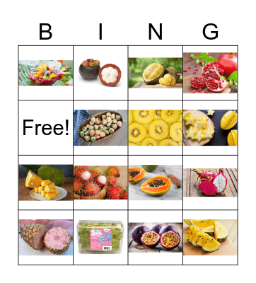 Fruit Bingo Card