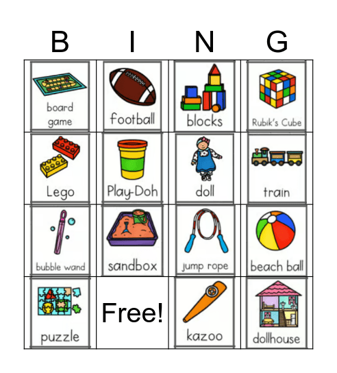 Toys Bingo Card