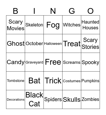 QMC Halloween Bingo Card
