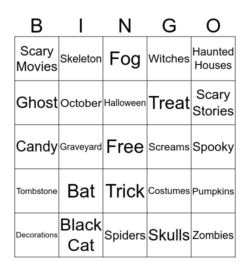 QMC Halloween Bingo Card