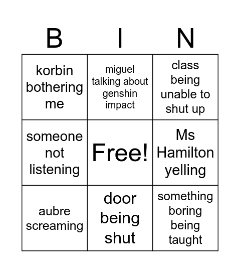 fdzxgcytirueysjgzdxcgvhy65urejsrgxbcnvhgiu Bingo Card