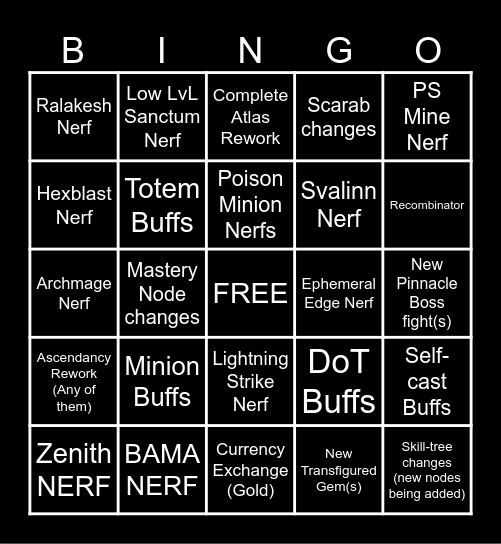 3.26 Secrets of the Atlas BINGO CARD Bingo Card