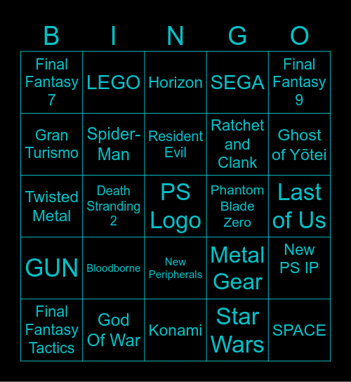 PS State Of Play - June 2025 Bingo Card