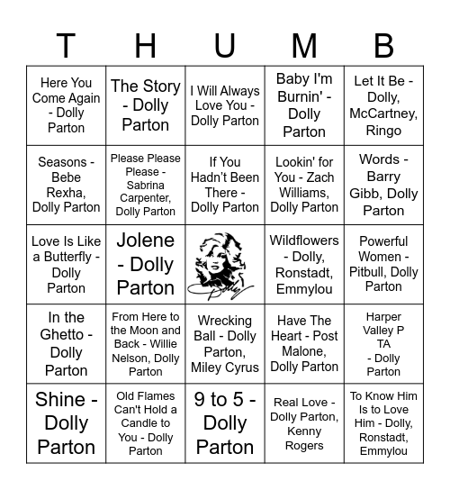 Dolly & Friends Bingo Card