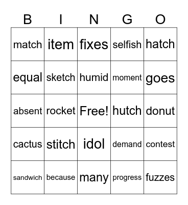 End of Year Bingo Card