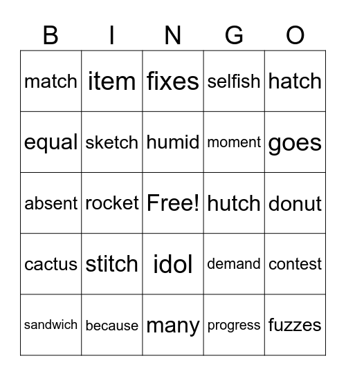 End of Year Bingo Card