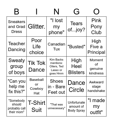 Graduation 2025 Bingo Card