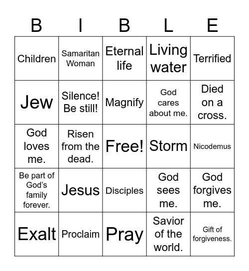 VBS BINGO Card