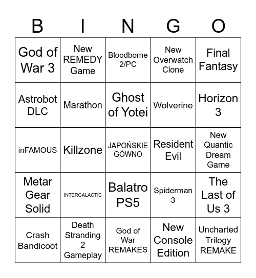 SOPAB Bingo Card