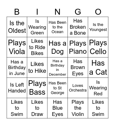 Find Someone Who Bingo Card