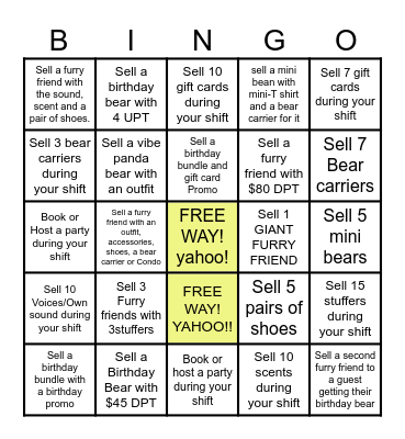BUILD A BEAR BINGO - 569 Month - june 2025 Bingo Card
