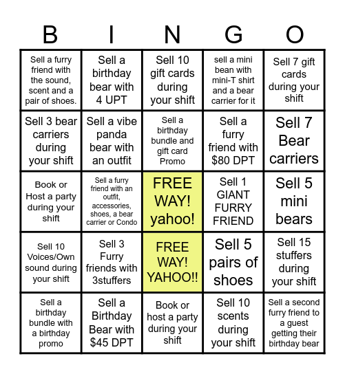 BUILD A BEAR BINGO - 569 Month - june 2025 Bingo Card