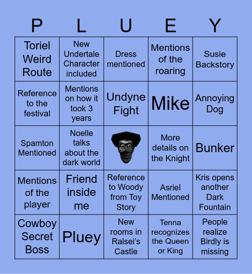 Deltarune Chapter 3 Bingo Card