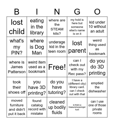Library BINGO Card