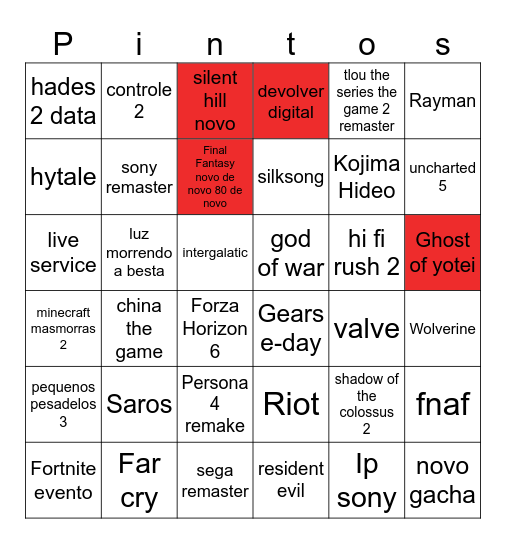 Bingo da semana games Bingo Card