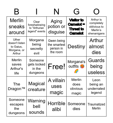 Merlin Bingo Card