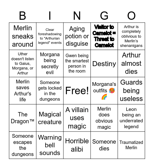 Merlin Bingo Card