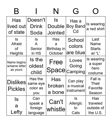 Find Someone Who... Bingo Card