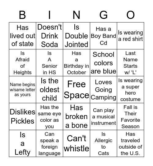 Find Someone Who... Bingo Card