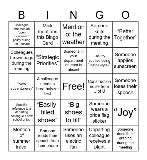 RH 2025 Closing Meeting Bingo Card