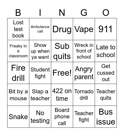 OMS Bingo Card