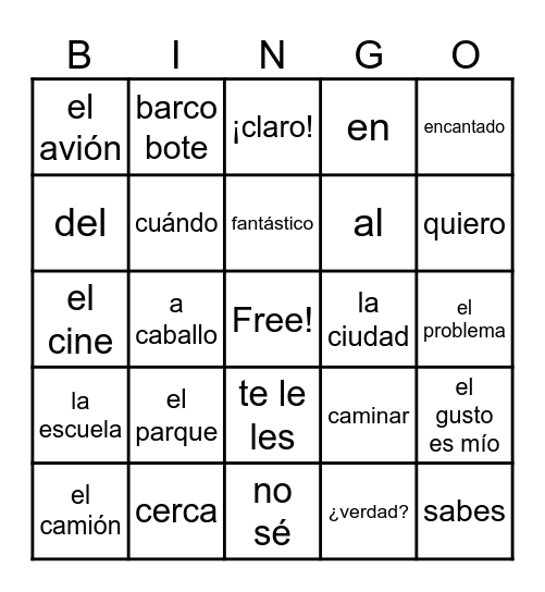 Unidad 3 loto Bingo Card