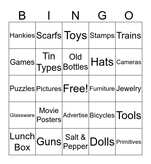 Miss Ellie's Antiques Bingo Card