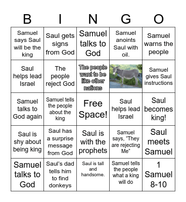 1 Samuel 8-10 Bingo Card