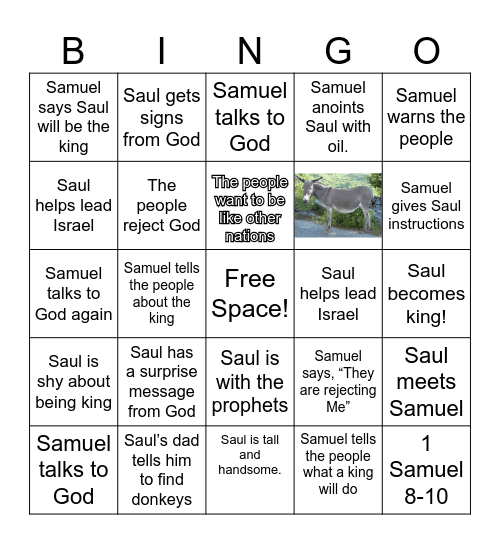 1 Samuel 8-10 Bingo Card