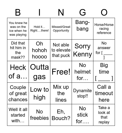 Eddie O Bingo Card