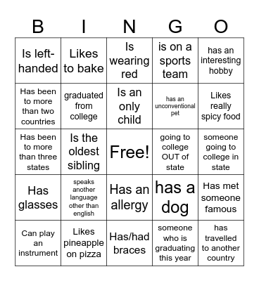 Icebreaker Bingo: Find Someone Who Bingo Card
