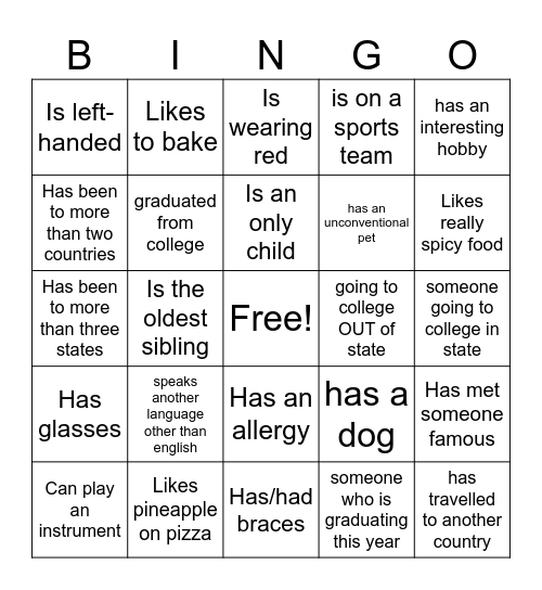 Icebreaker Bingo: Find Someone Who Bingo Card