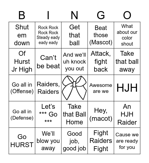 HJH Cheers Bingo Card