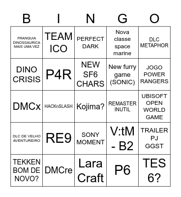 FRIDAY Bingo Card